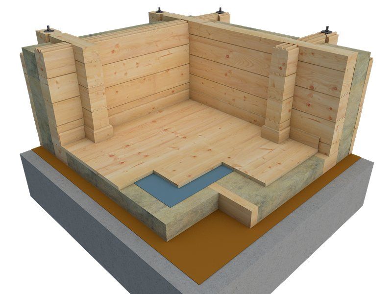 Wooden house floor insulation